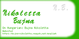 nikoletta bujna business card